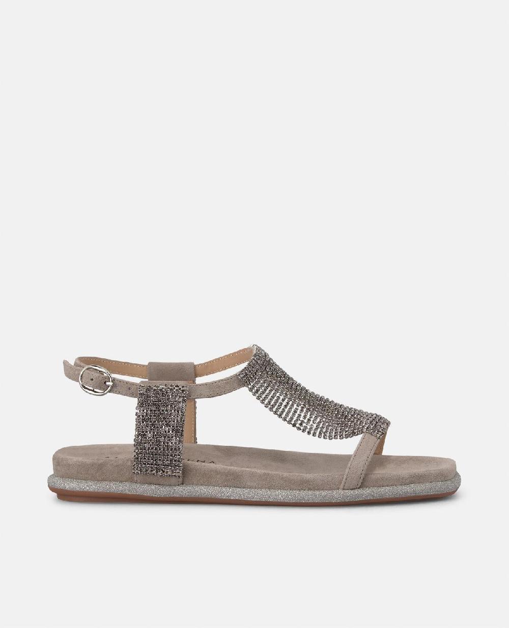 Alma en pena SANDALIA PLANA RED PEDRERÍA En oferta