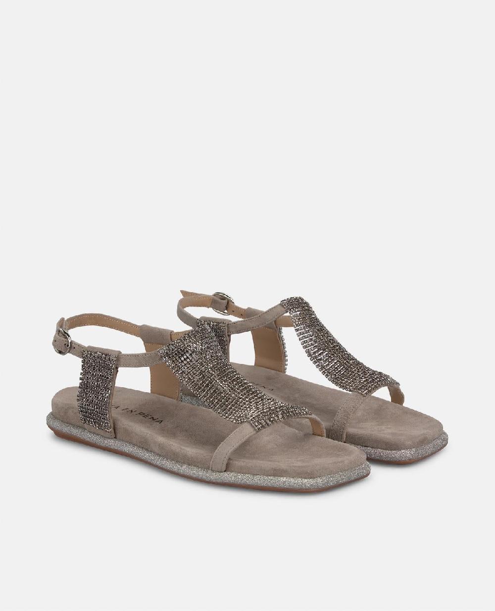 Alma en pena SANDALIA PLANA RED PEDRERÍA En oferta