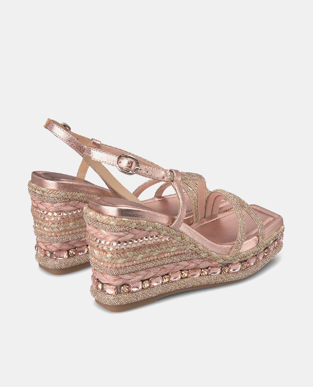 Alma en pena SANDALIA CUÑA TIRAS PEDRERÍA Ofertas especiales