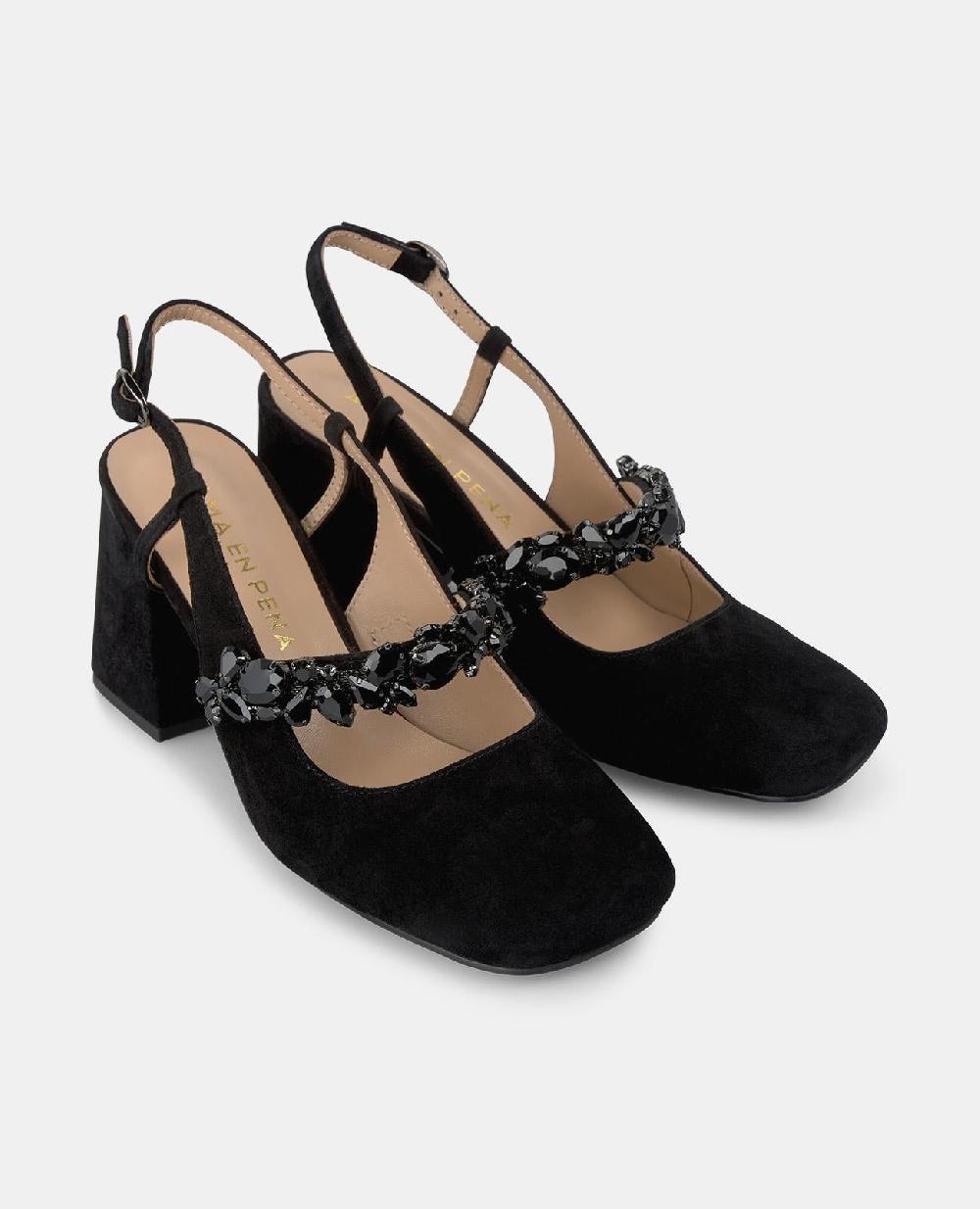 Alma en pena ZAPATO TACÓN TIRA DETALLE PEDRERÍA Ofertas de temporada