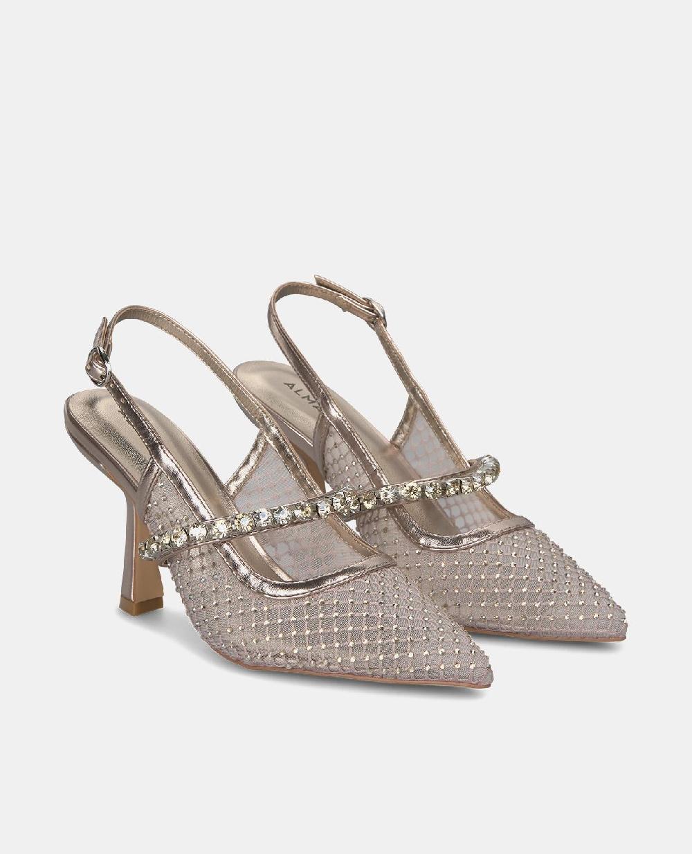 Alma en pena ZAPATO TACÓN MALLA CON CRISTALES Grandes ahorros