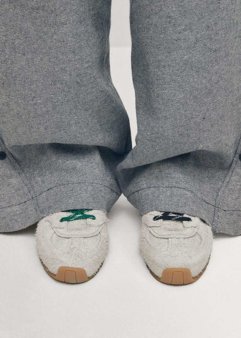 Alohas Tb.56 Suede Fuzzy Zapatillas de Cuero Gris Claro Tienda