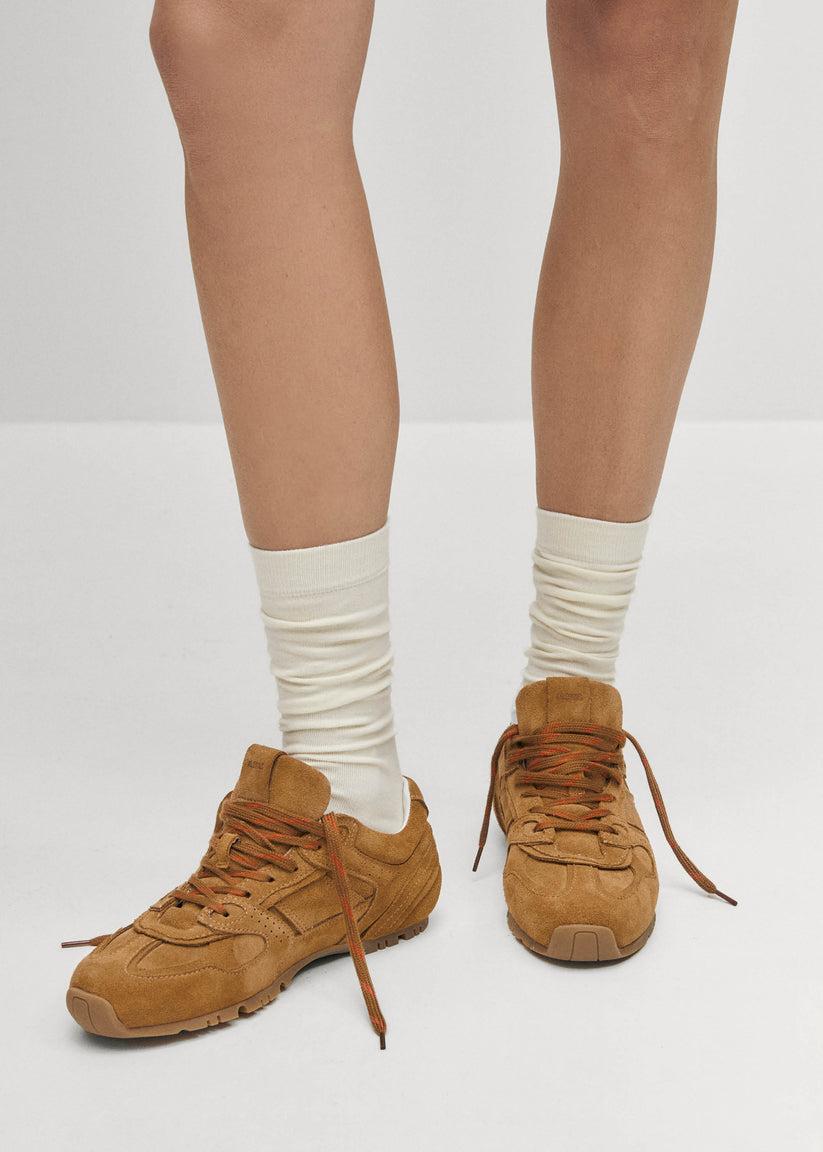 Alohas Tb.56 Suede Zapatillas de Cuero Color Camel Liquidación