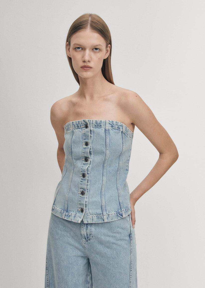 Alohas Troyes Top Vaquero Azul Tienda