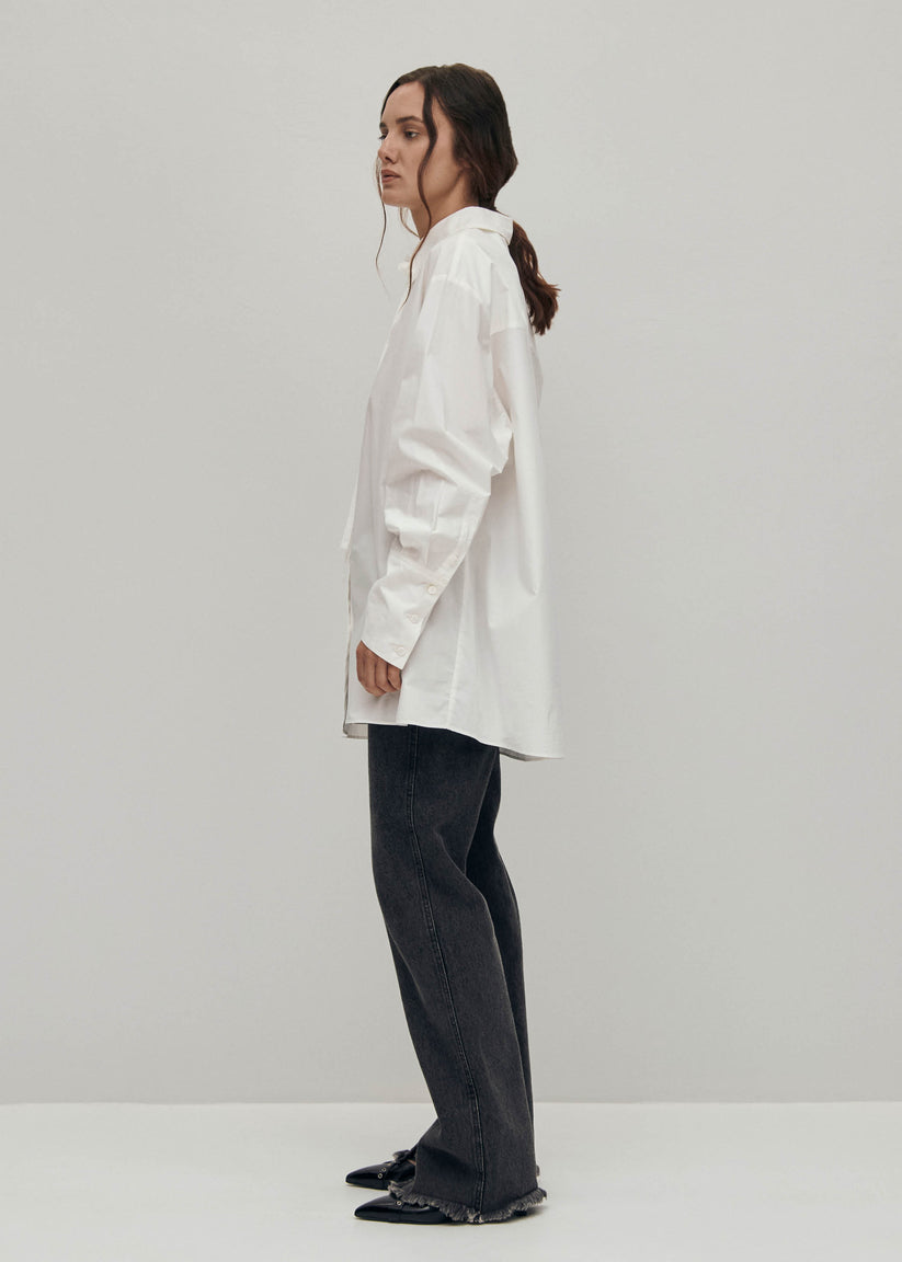 Alohas Sempe Camisa blanca de algodón con lazo al cuello Rebajas online
