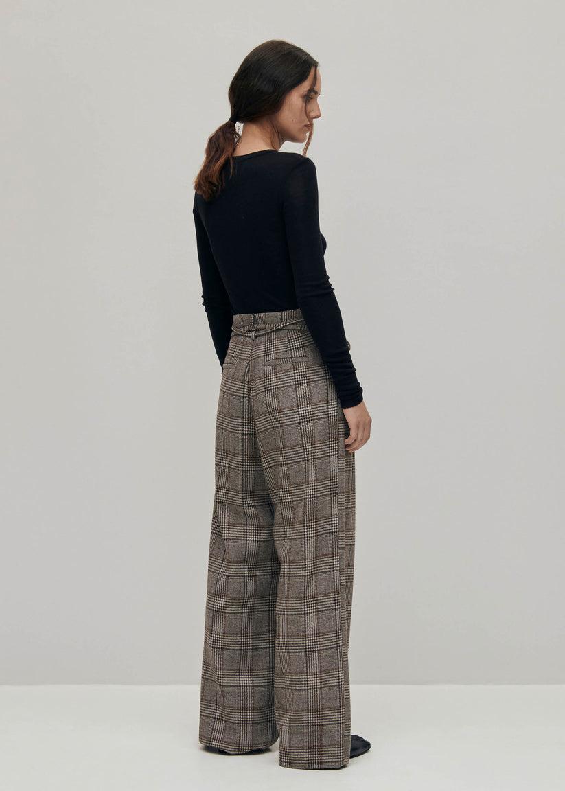 Alohas Kathy Pantalones a Cuadros Marrones Liquidación