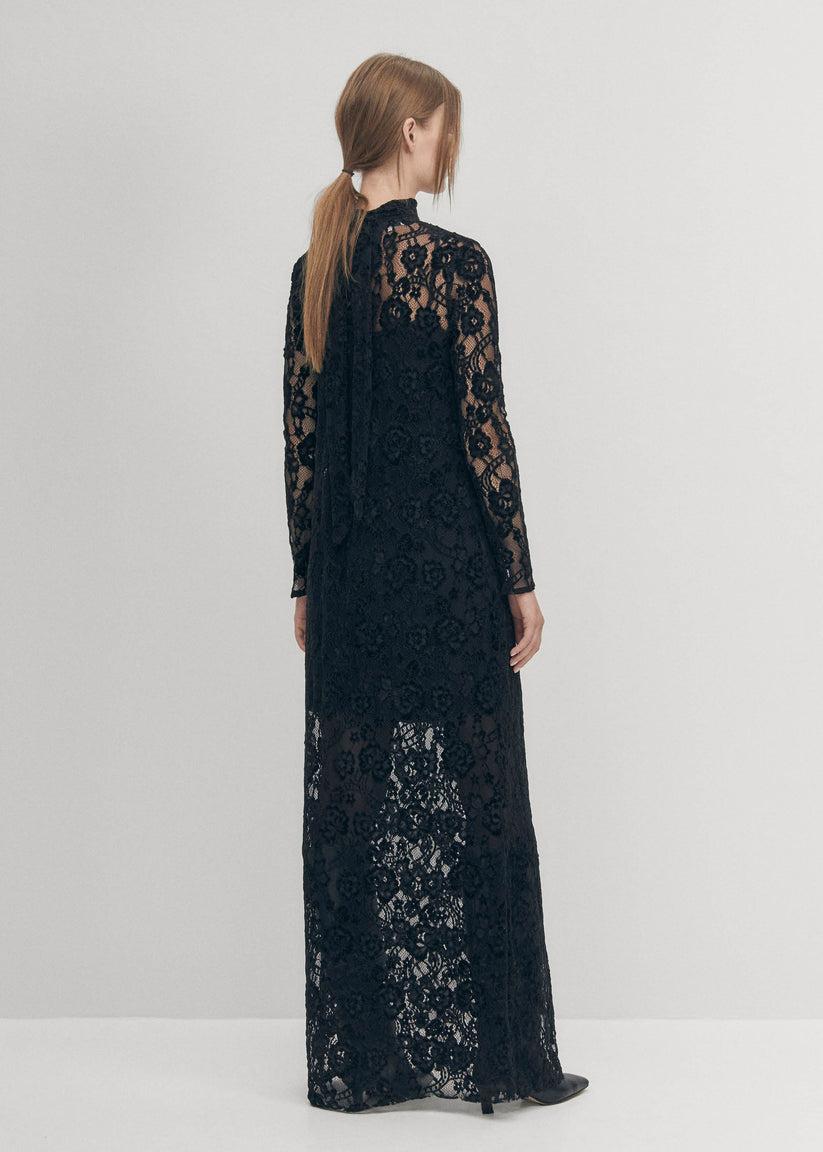 Alohas Tiban Lace Vestido Negro Tienda de fábrica