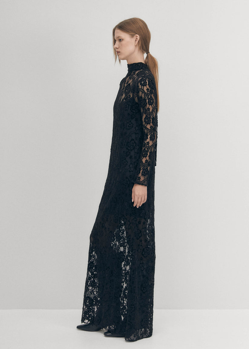 Alohas Tiban Lace Vestido Negro Tienda de fábrica