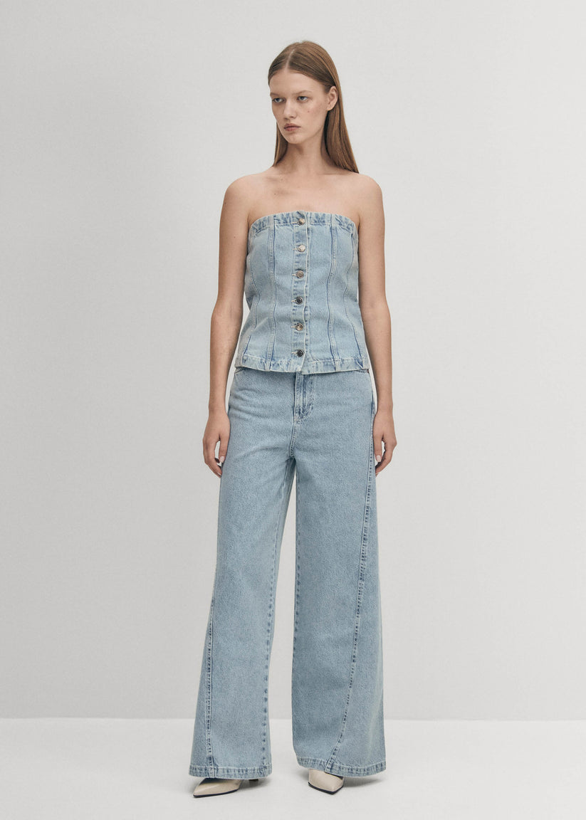 Alohas Magda Vaqueros Azules de Tiro Bajo Rebajas