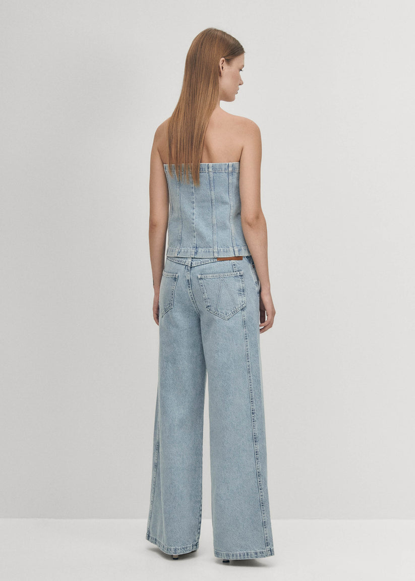 Alohas Magda Vaqueros Azules de Tiro Bajo Rebajas