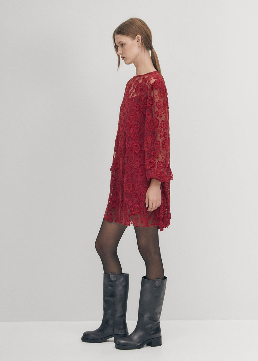 Alohas Dablon Encaje Vestido Burdeos Descuento por venta flash