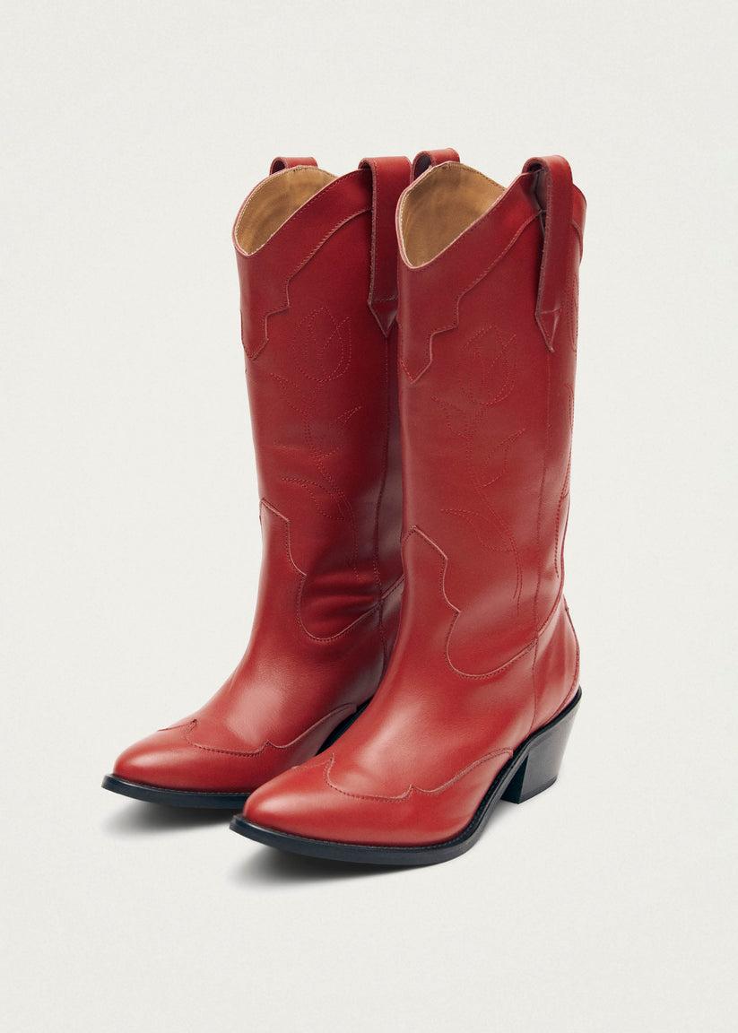 Alohas Liberty Botas cowboy de cuero rojas 2025