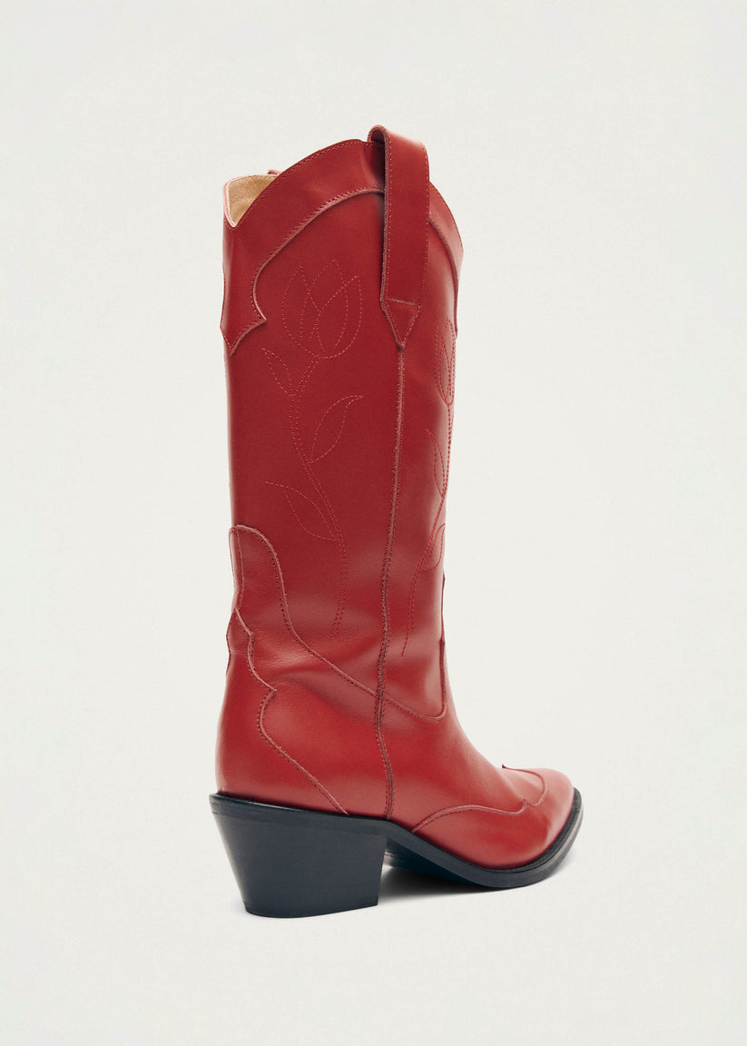 Alohas Liberty Botas cowboy de cuero rojas 2025