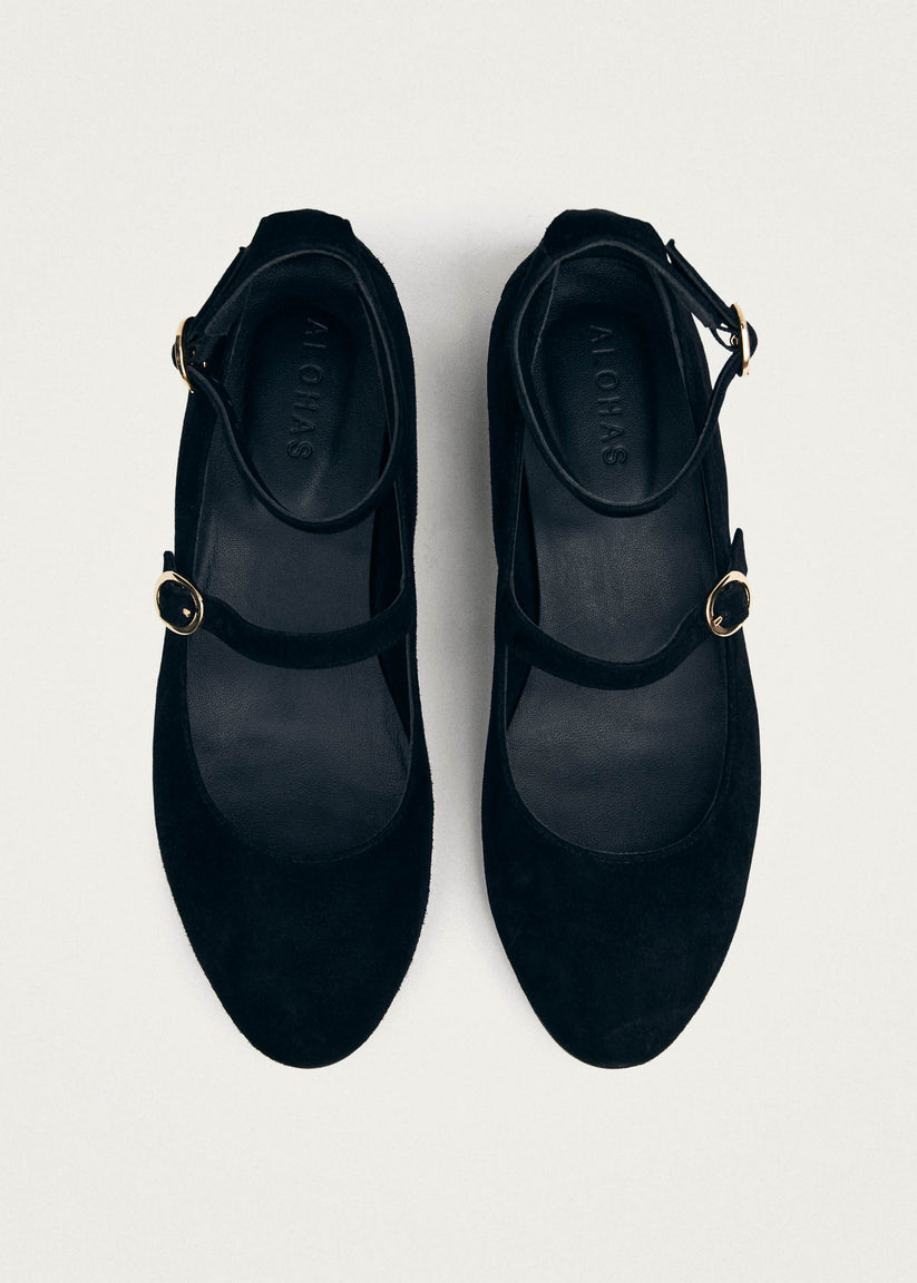 Alohas Evelyn Bailarinas Mary-Jane de Ante Negro Outlet online