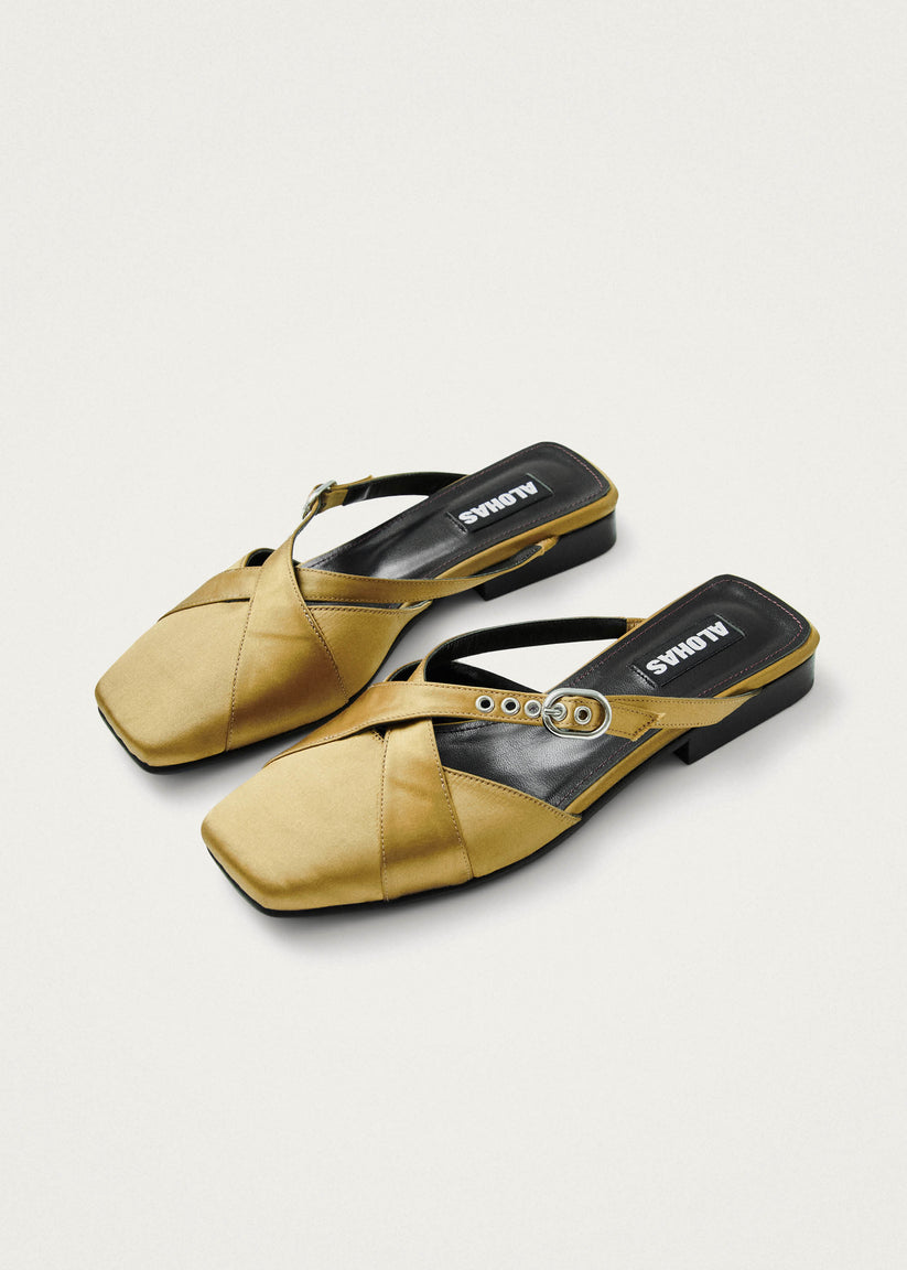 Alohas Adria Silky Mules Dorados Oferta especial