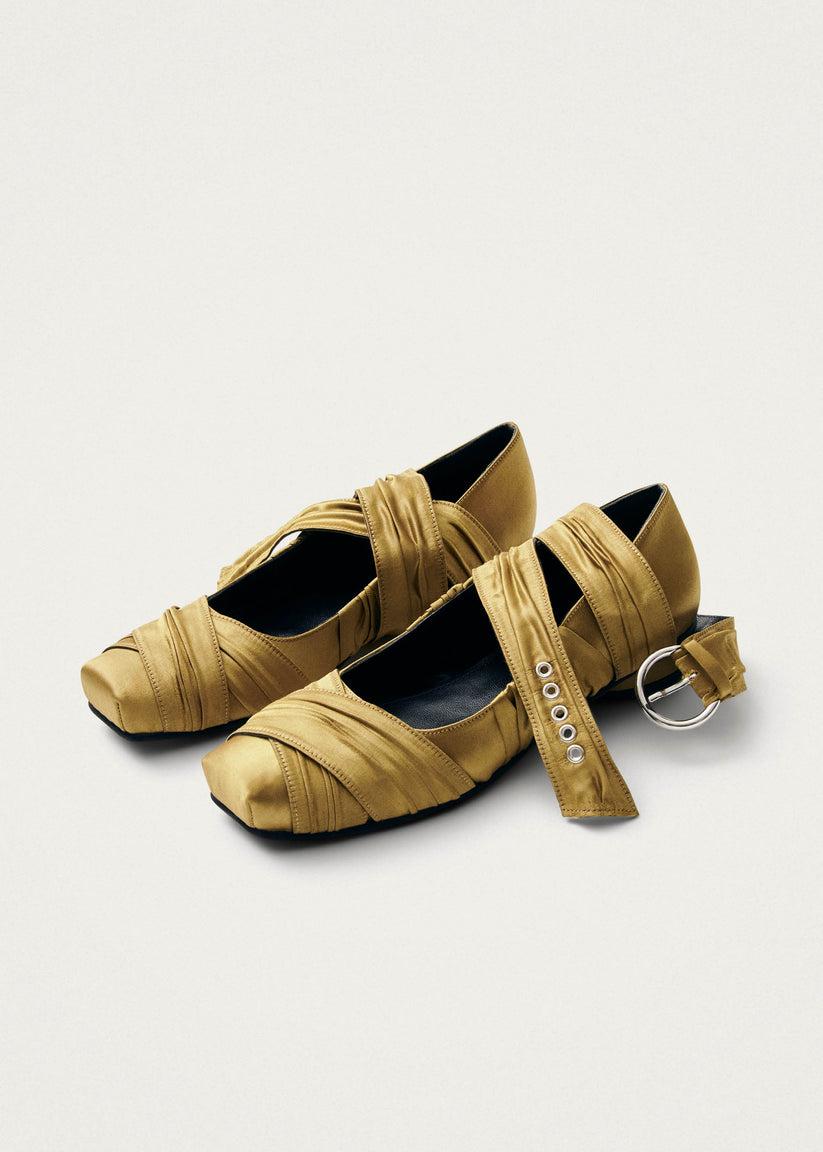 Alohas Volant Silky Bailarinas Color Dorado Oscuro Último día