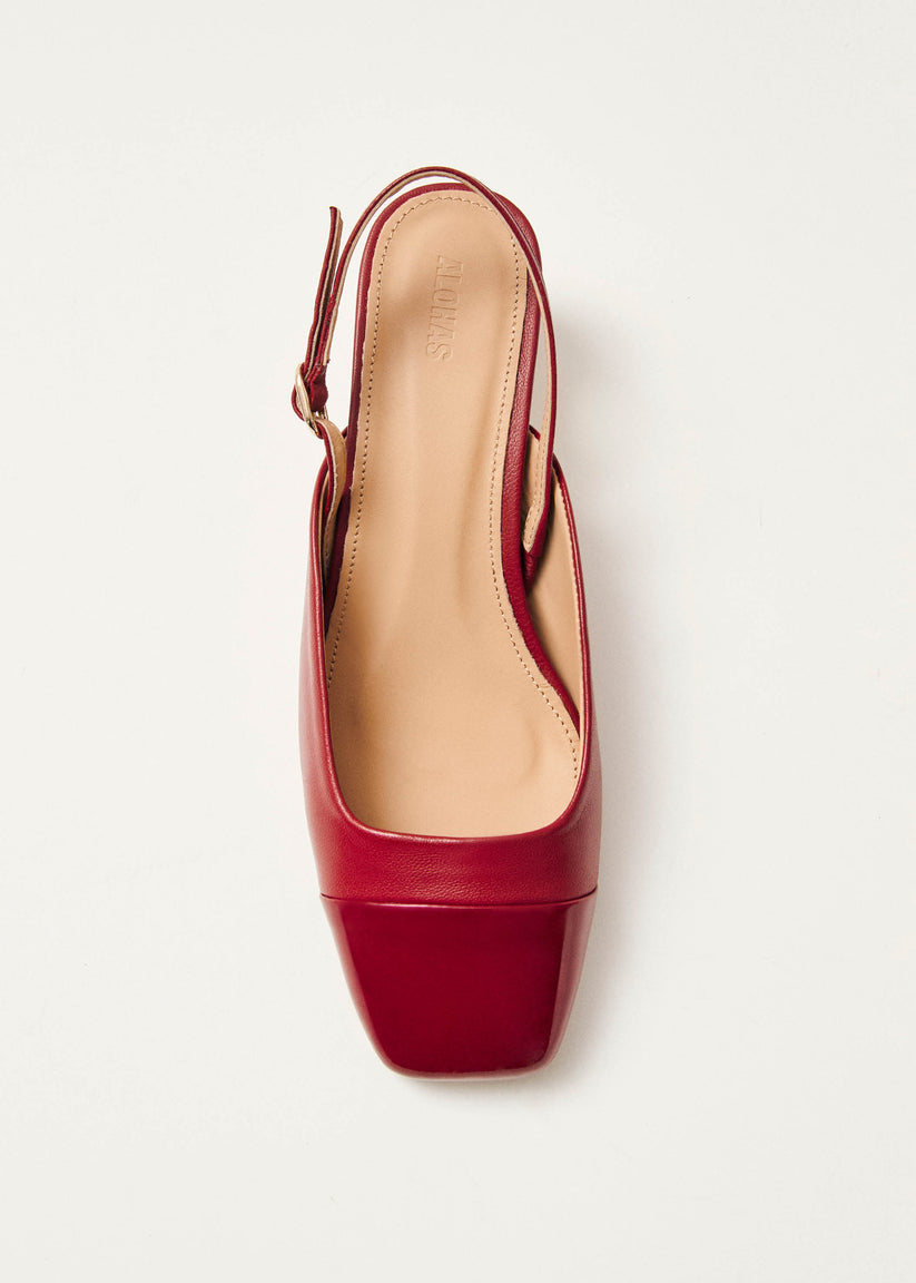 Alohas Lindy Bliss Tacones de Cuero Rojo Liquidación