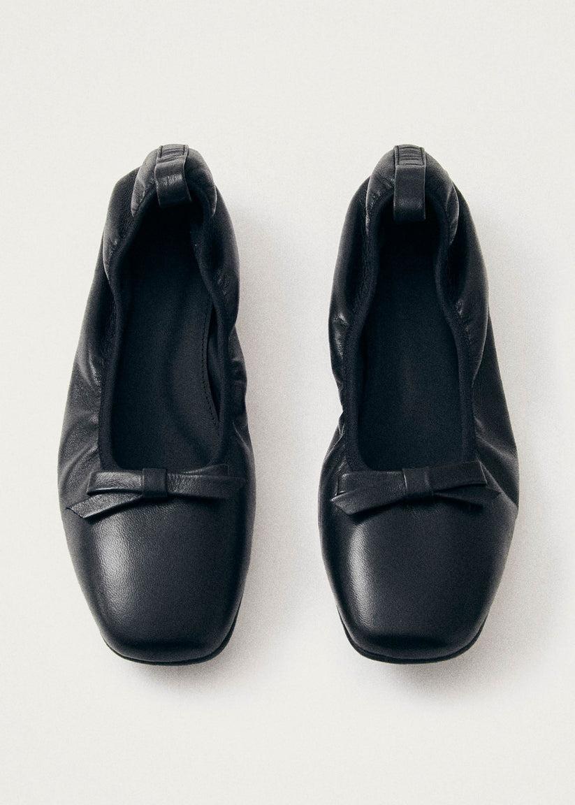 Alohas Freya Bailarinas de Cuero Negro Ofertas de temporada