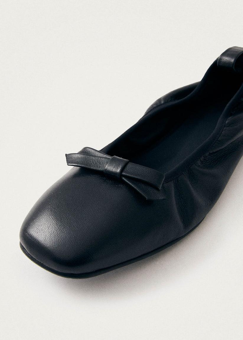 Alohas Freya Bailarinas de Cuero Negro Ofertas de temporada
