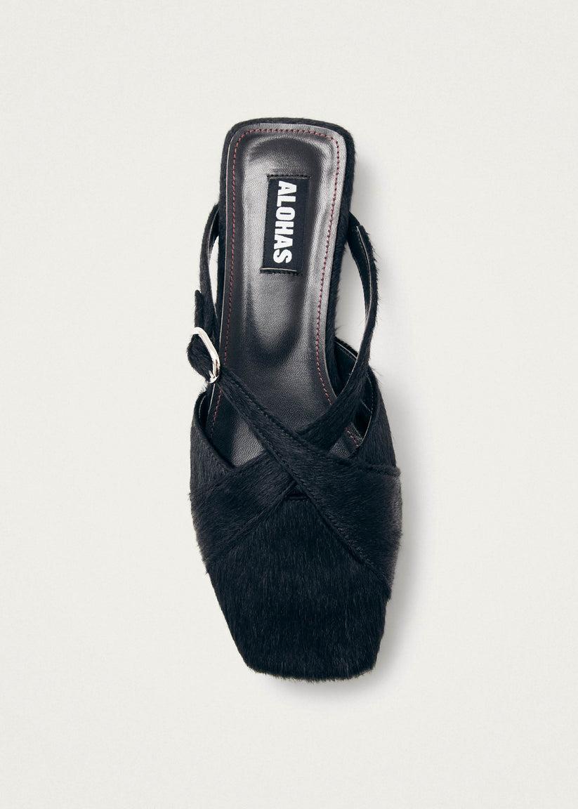 Alohas Adria Soft Mules de Cuero Negro Devoluciones gratuitas