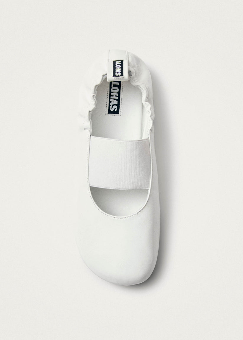 Alohas Sutton Onix Bailarinas de Cuero Blancas Outlet online
