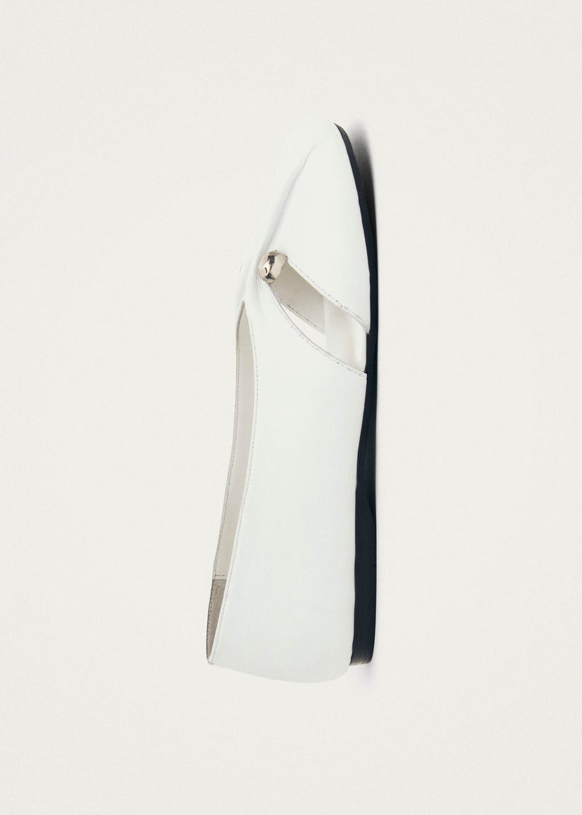 Alohas Ravena White Leather Ballet Flats Rebajas