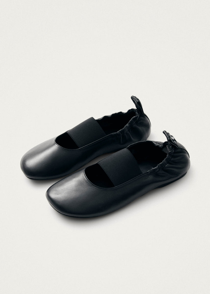 Alohas Sutton Bailarinas de Cuero Negro Venta caliente