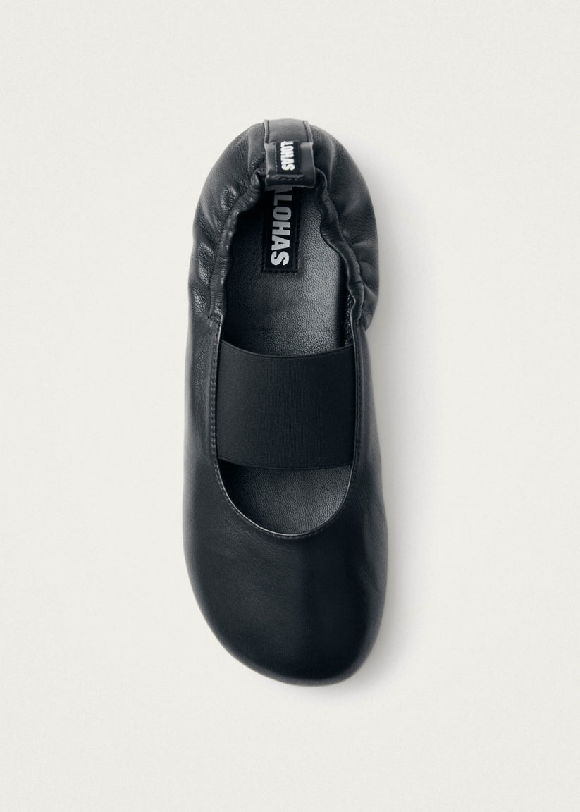 Alohas Sutton Bailarinas de Cuero Negro Venta caliente