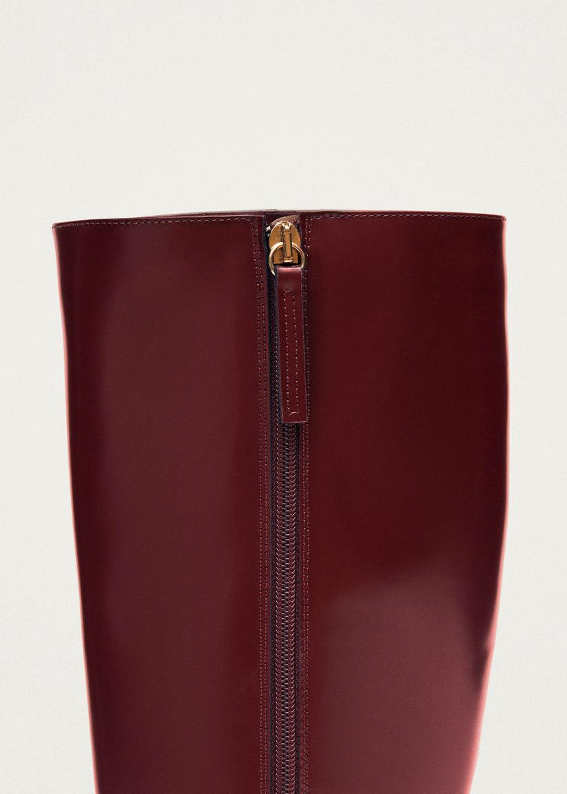 Alohas East Sleek Botas de Cuero Burdeos Ventas relámpago