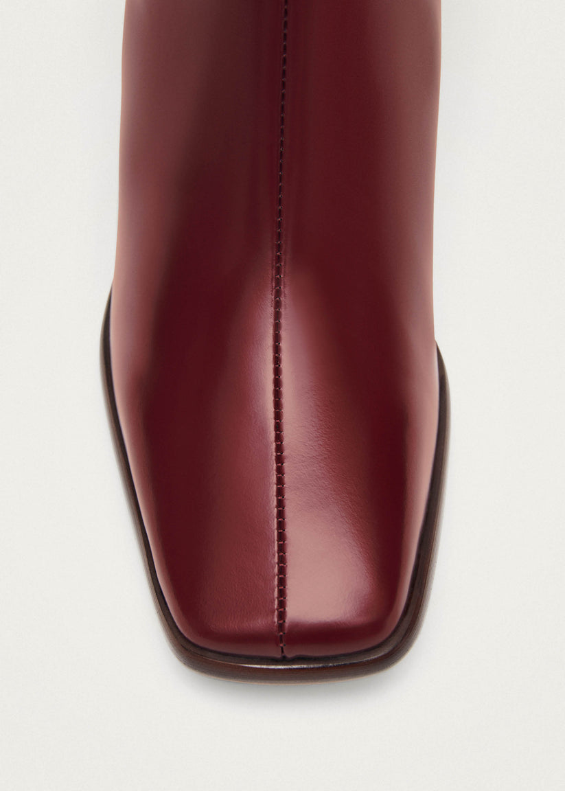 Alohas East Sleek Botas de Cuero Burdeos Últimos 2 días