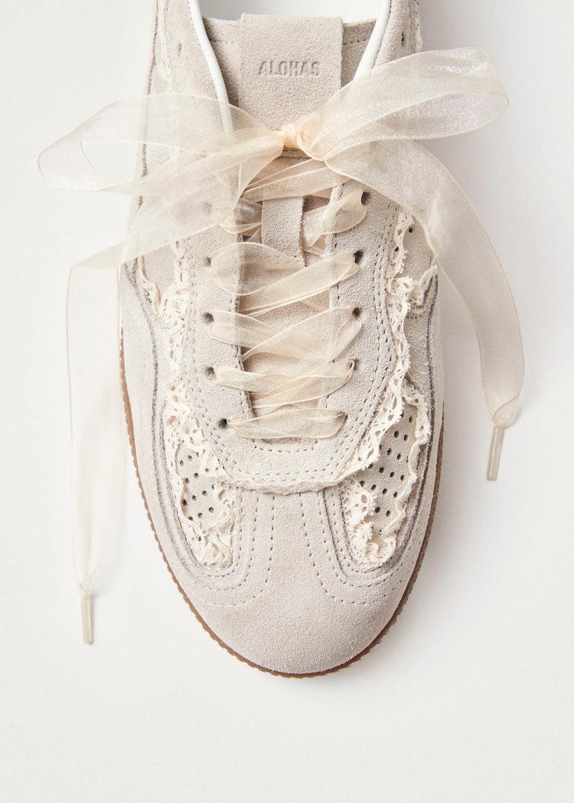 Alohas Tb.490 Zapatillas de Cuero Crema con Crochet Promoción por tiempo limitado