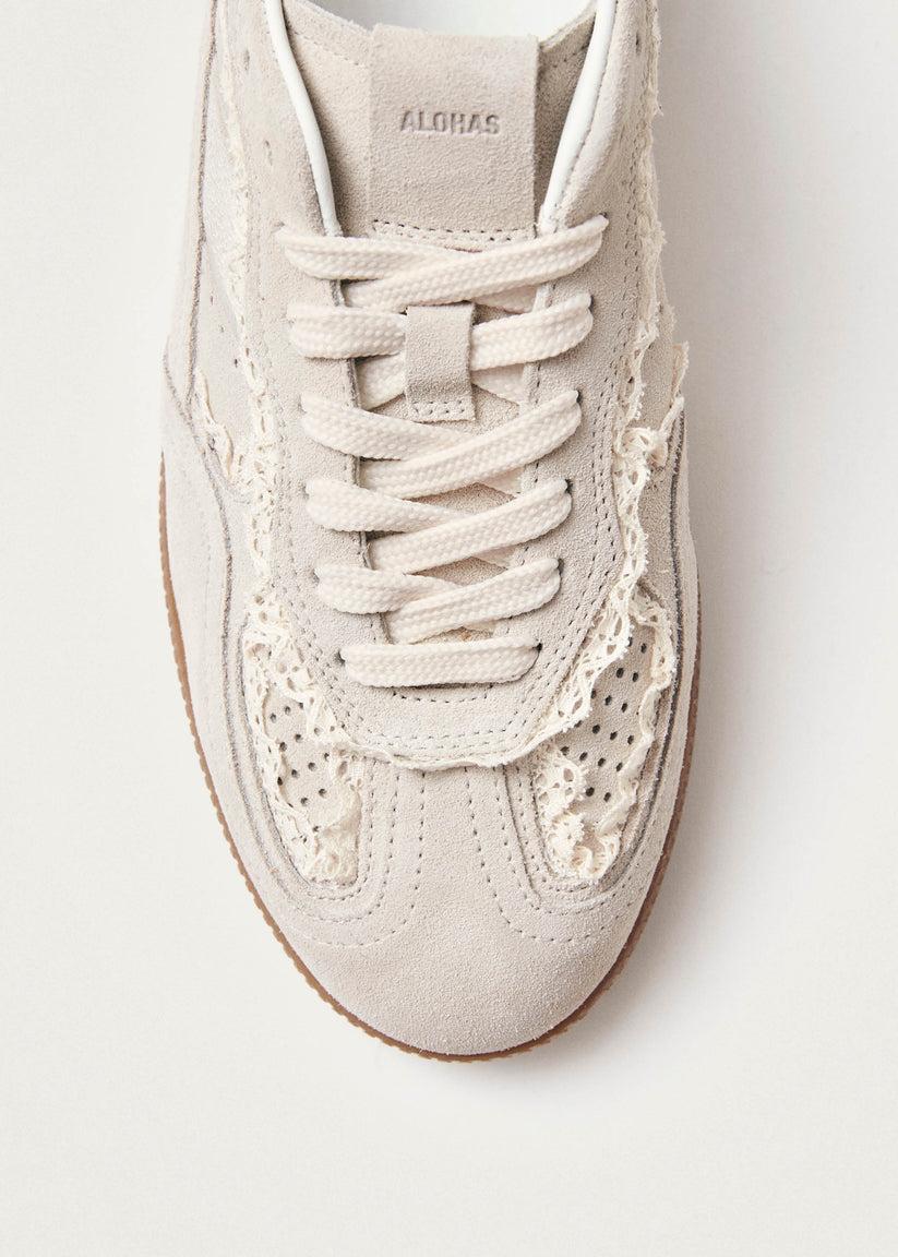 Alohas Tb.490 Zapatillas de Cuero Crema con Crochet Promoción por tiempo limitado