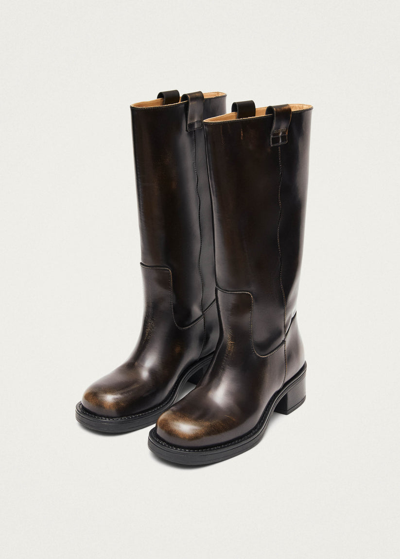 Alohas Sajan Botas de Cuero Marrones Oferta exclusiva