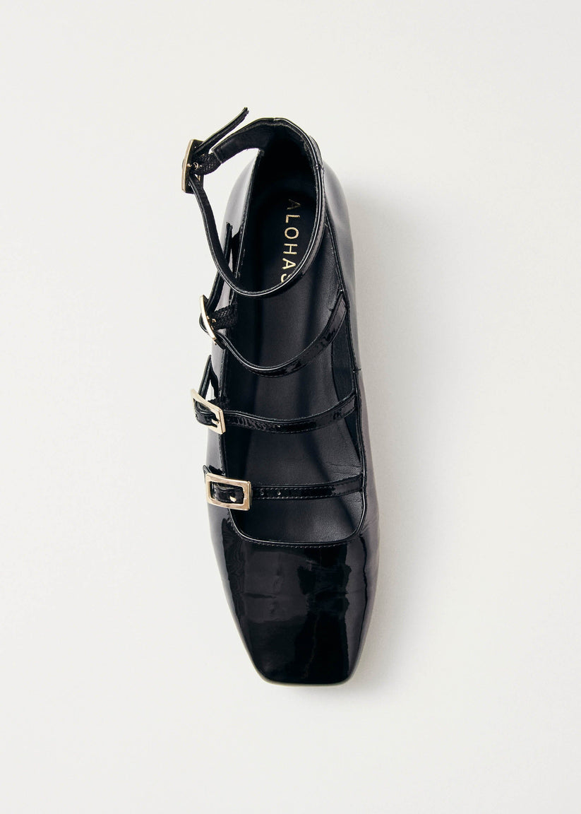 Alohas Luke Bailarinas Mary Jane de Charol Negro Descuento por venta flash