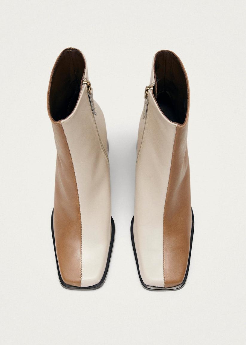 Alohas South Bicolor Botas de Piel Marrón y Beige 2025