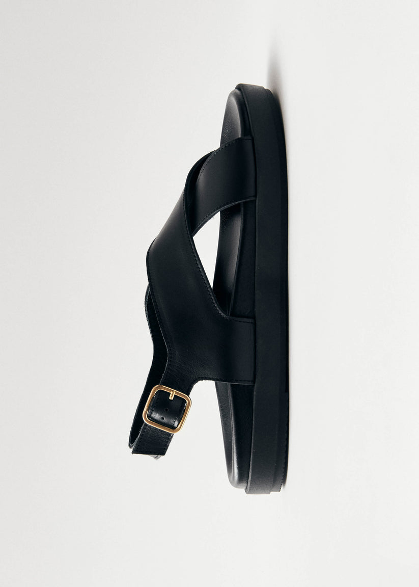 Alohas Nico Sandalias de Cuero Negro Outlet online
