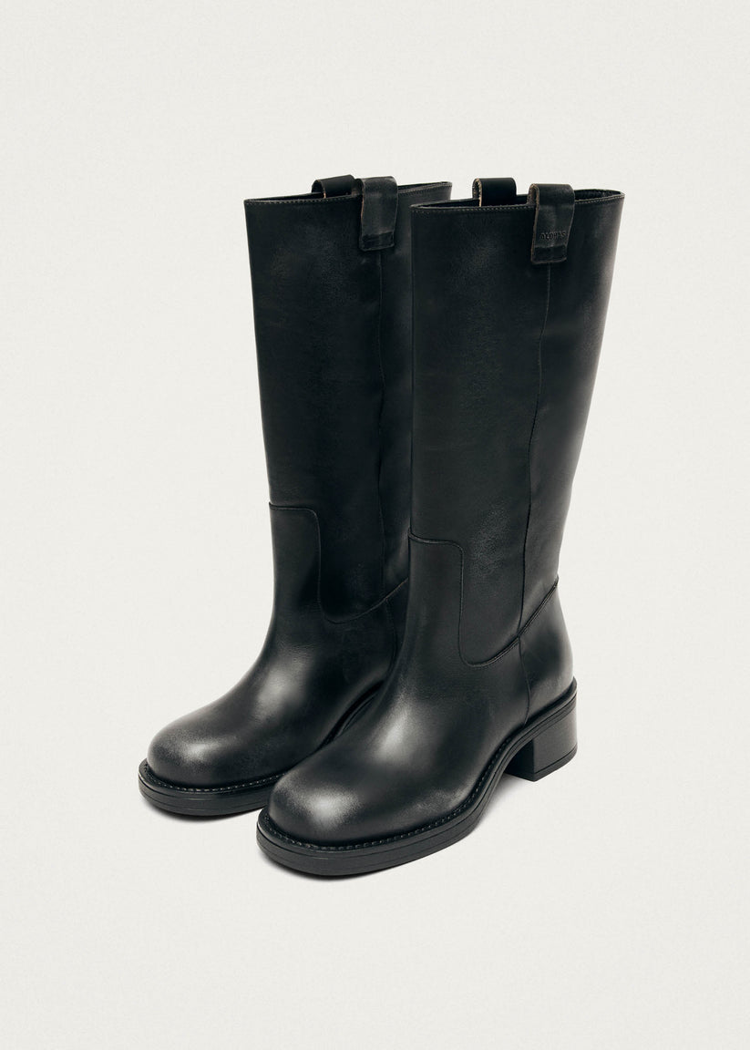 Alohas Sajan Botas de Cuero Negras En oferta