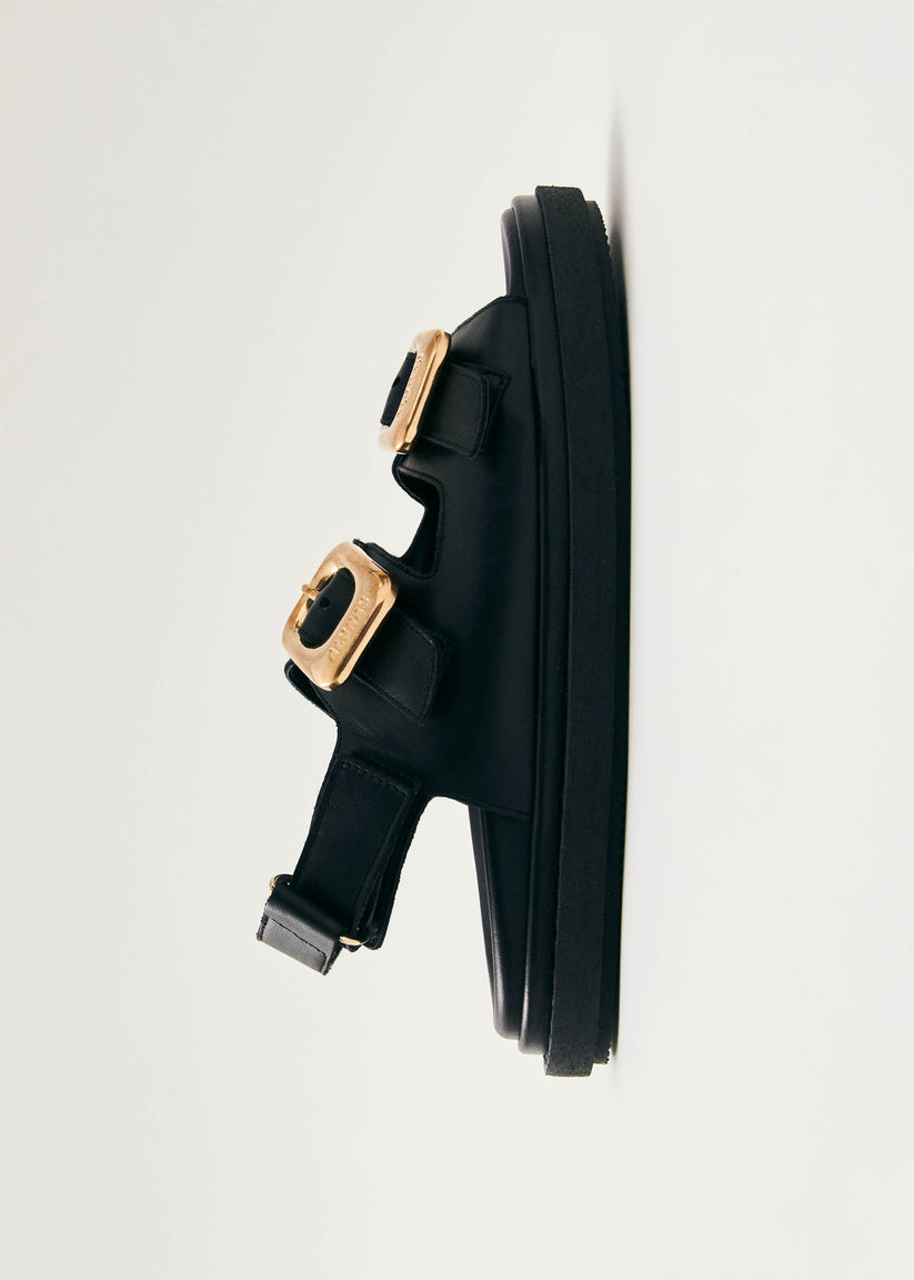 Alohas Daria Sandalias de Cuero Negro Gran oferta