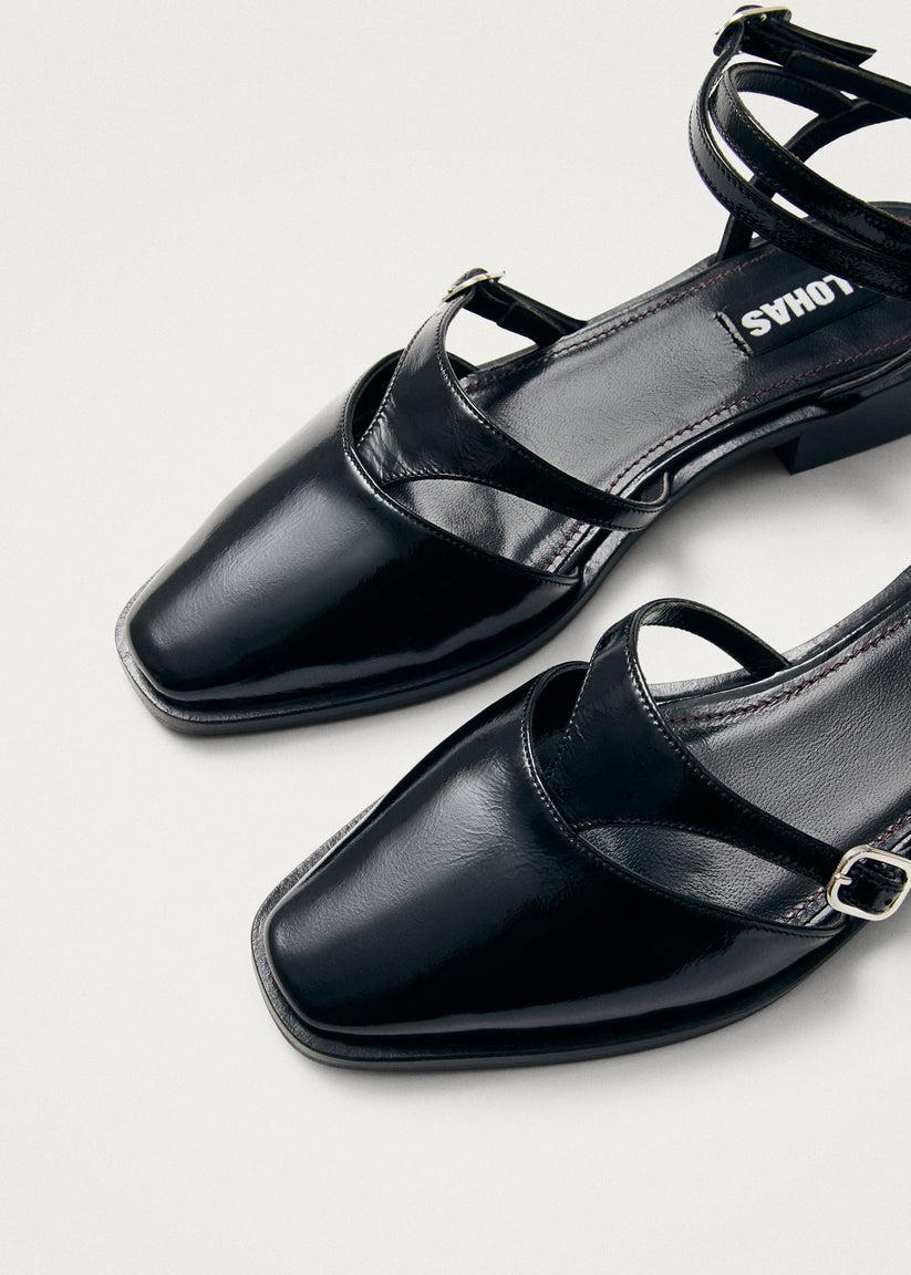 Alohas Aveline Bailarinas de Cuero Negras Tienda de fábrica