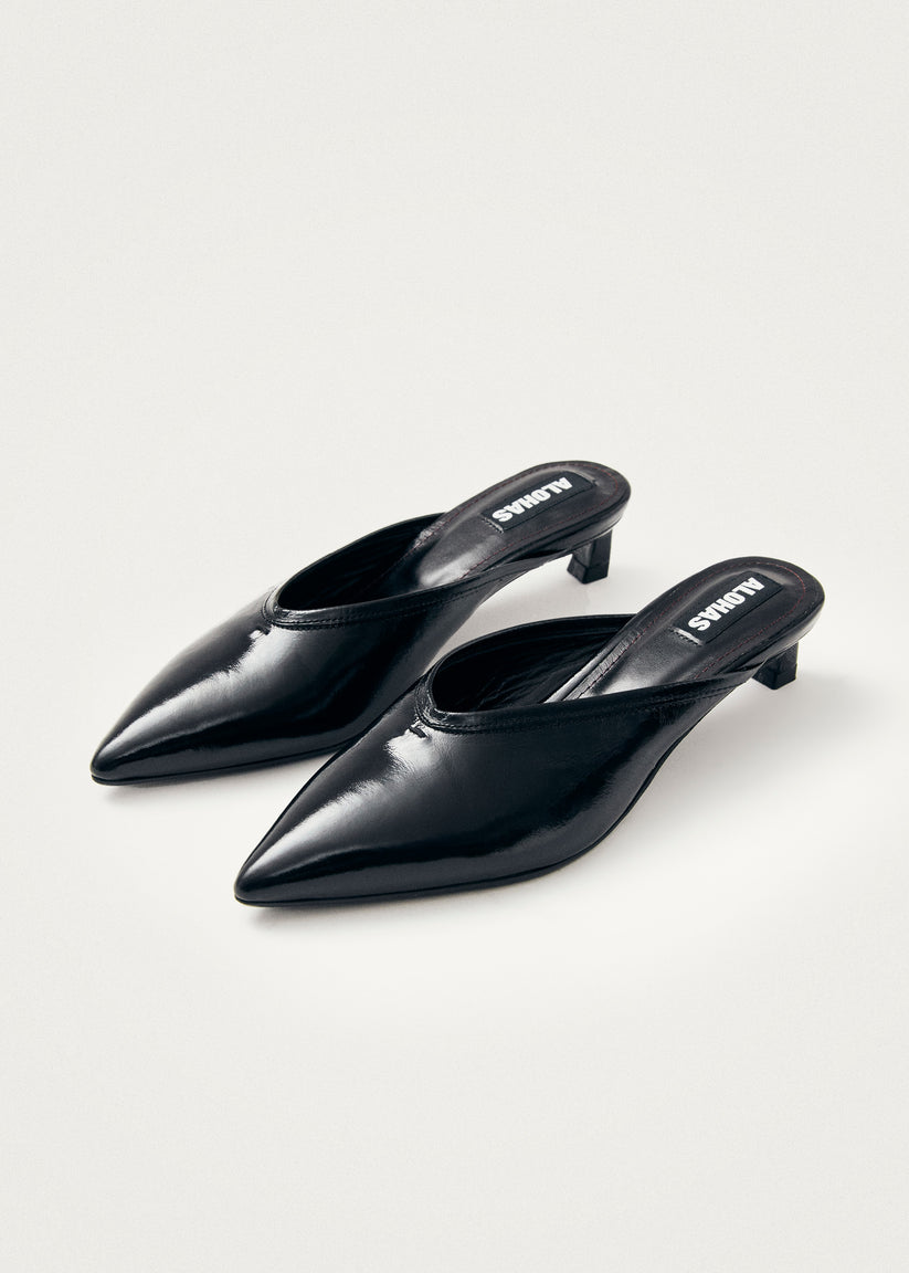 Alohas Tessa Onix Negro Cuero Mules En oferta