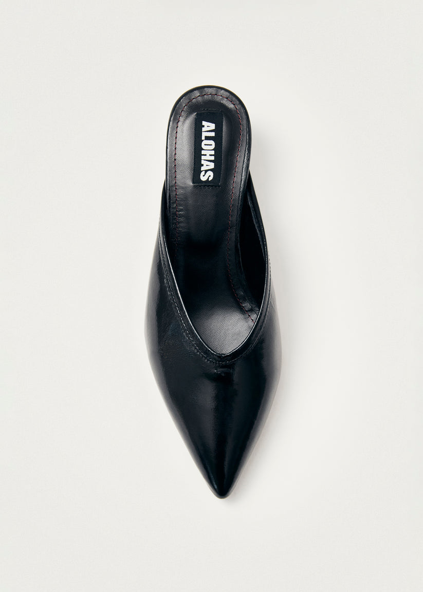 Alohas Tessa Onix Negro Cuero Mules En oferta