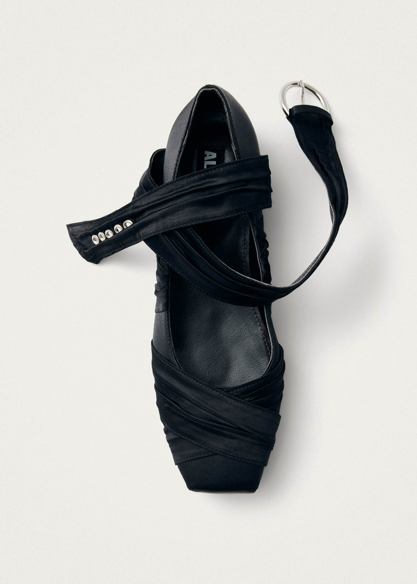 Alohas Volant Silky Bailarinas Negras Última moda