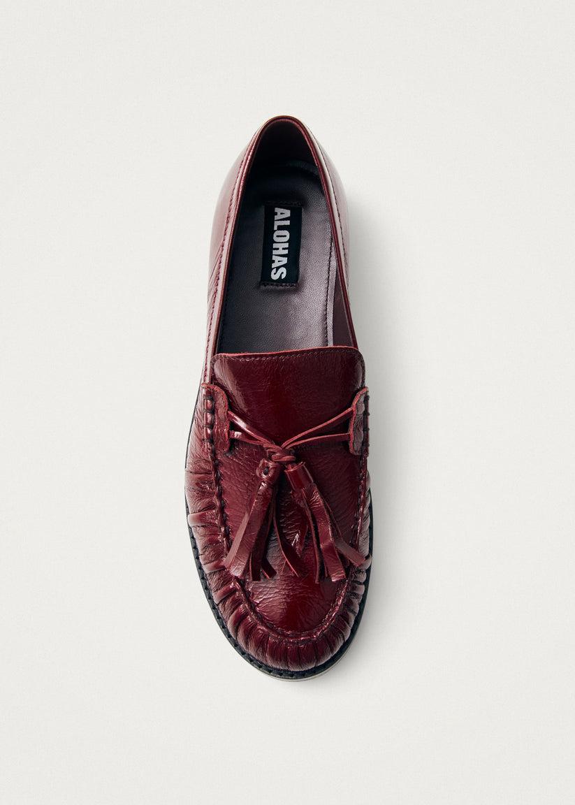 Alohas Marietta Onix Mocasines de Cuero Burdeos Ofertas especiales