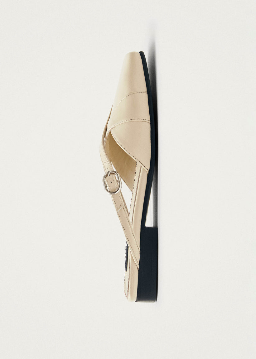 Alohas Adria Onix Mules de Cuero Color Crema Grandes ahorros