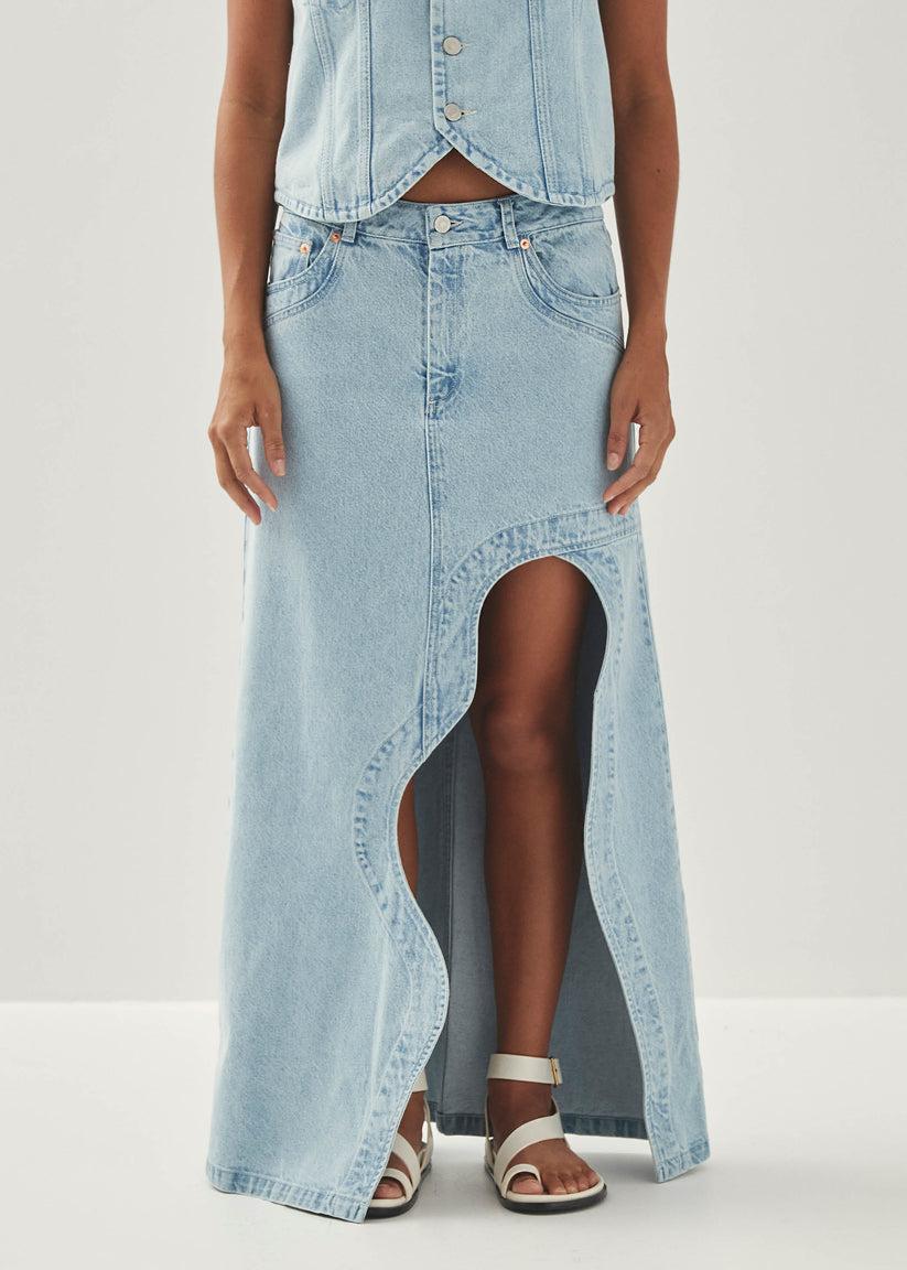 Alohas Carmina Falda de Tejido Denim Color Azul Claro Precio ultrabajo