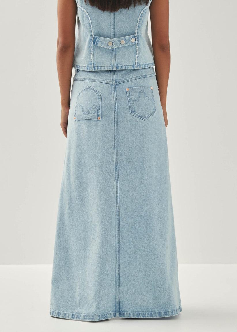 Alohas Carmina Falda de Tejido Denim Color Azul Claro Precio ultrabajo