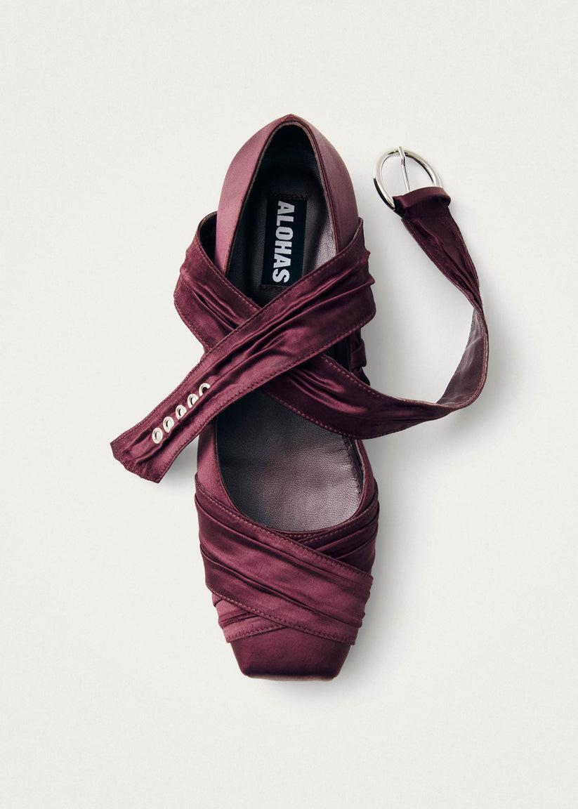 Alohas Volant Silky Bailarinas Burdeos 2025