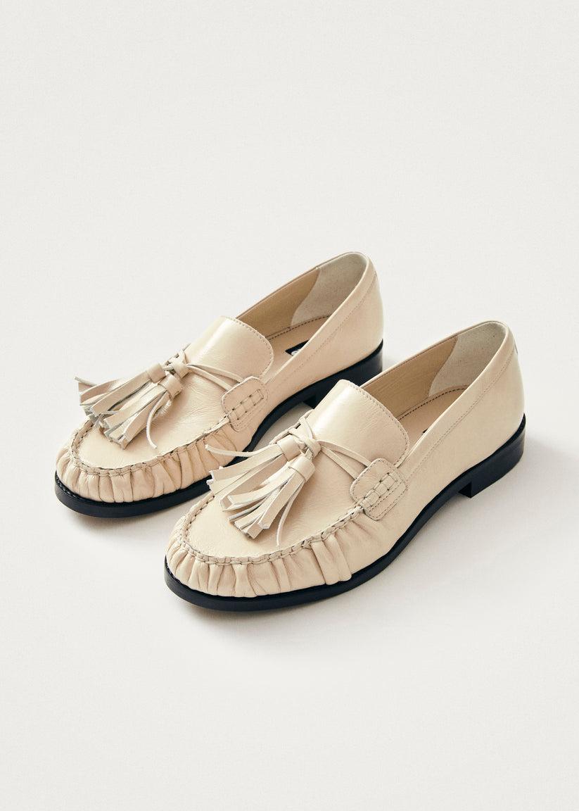 Alohas Marietta Onix Mocasines de Cuero Color Crema En línea