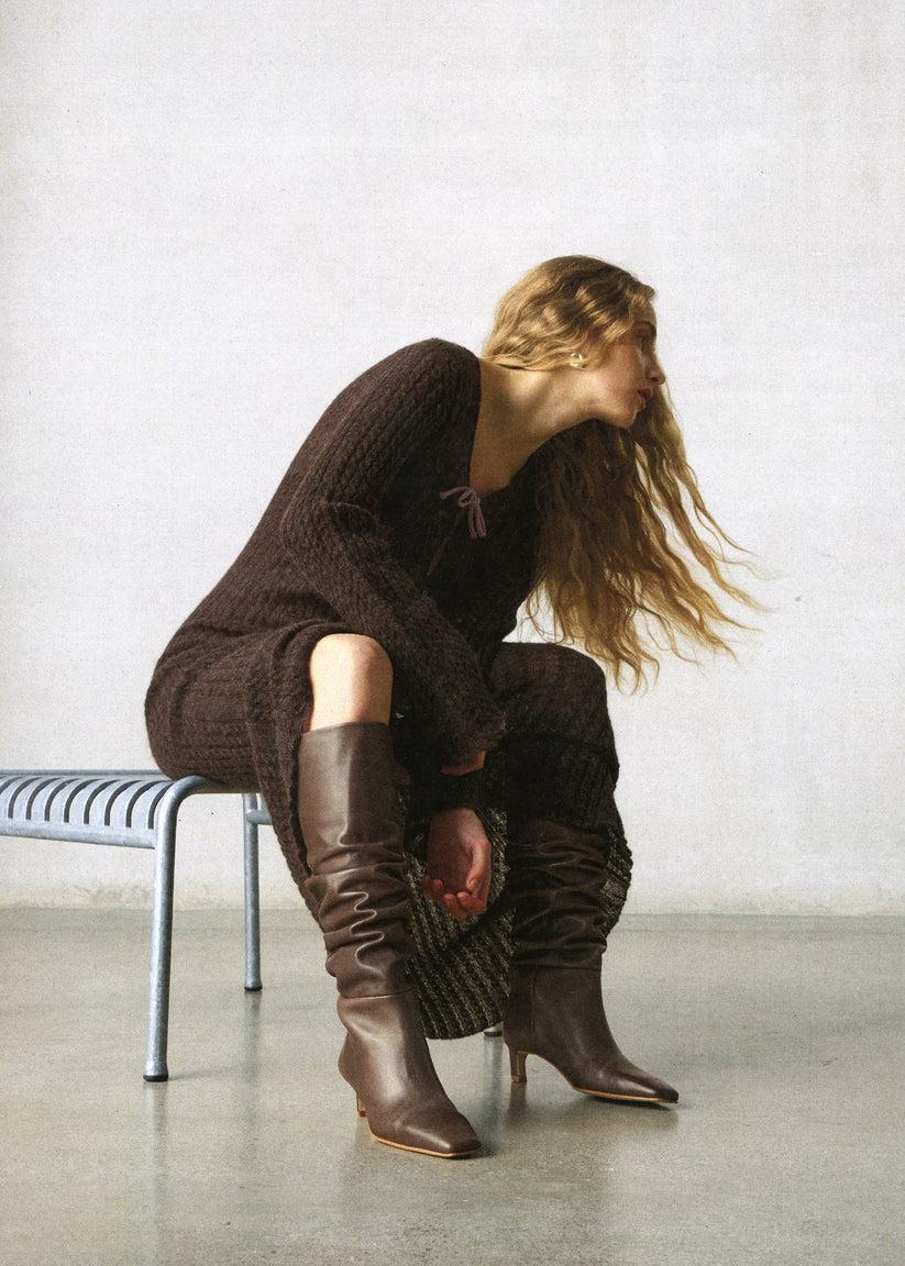 Alohas Kalila Botas de Cuero Marrón Outlet