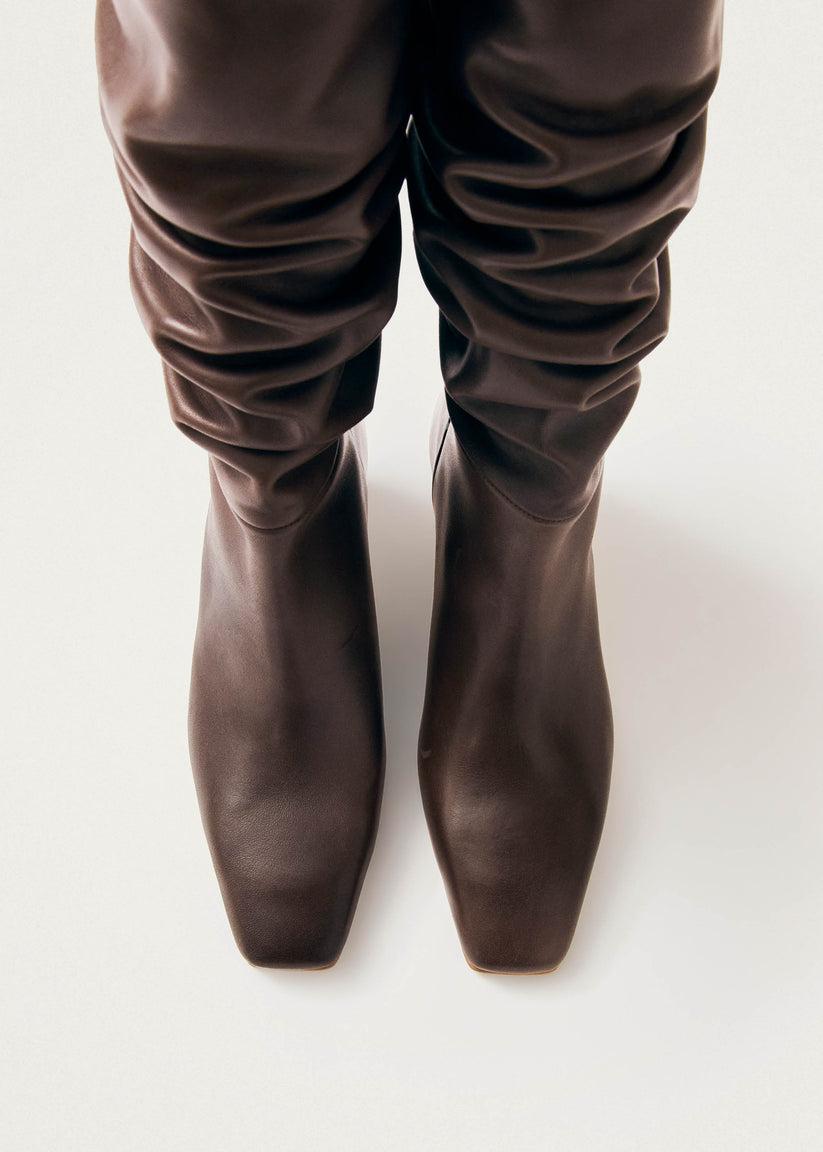 Alohas Kalila Botas de Cuero Marrón Outlet